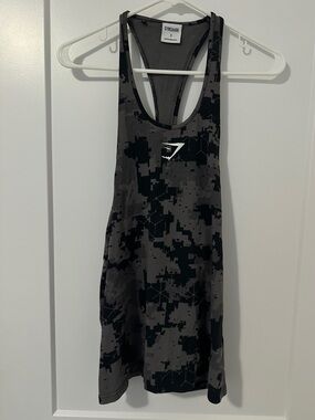 Gymshark Black Gray Camo Workout Tank Top Size Small Mens